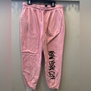 Charlotte Russe Womens Sweatpants S Pink Elastic Waist Drawstring